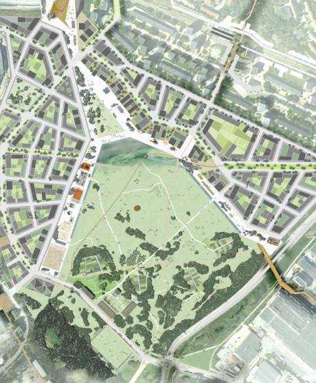 Kulturrum I parkens södra del planeras ett kulturrum som består av fyra till fem fristående byggnader placerade i en gårdsformation.