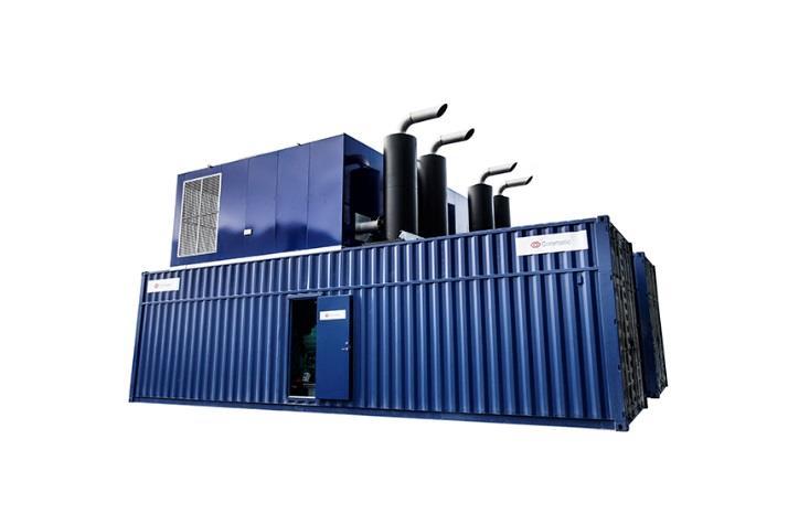 Reservkraftcontainer Isolerad reservkraftcontainer färdig för uppställning och klar för inkoppling mot fastighetens ställverk.