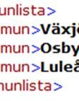 6 (7) 4.5 Välutformad Ett XML-dokument som följer de grundläggande reglerna säger mann är välutformat (well-formed). 4.6 Schema För att lättare får en enhetlig struktur på dokumenten och för att kontrollera att de är korrekta används olika typer av scheman med regler och begränsningar.