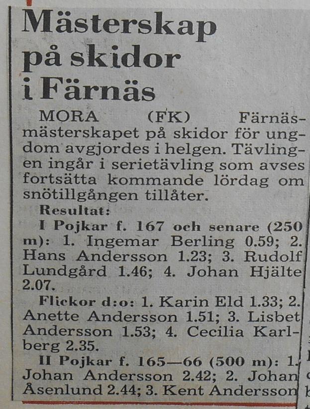 Junior-DM 1973. Junior Serien, Regional, Grupp 1. Herrar.