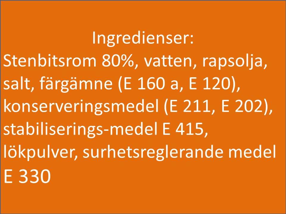 Kontroll av tillsatser beskrivs närmare på sidan Kontroll av tillsatser. Kontroll av tillsatser Steg 1. Vilka tillsatser ingår i produkten? Det framgår av ingrediensförteckningen.