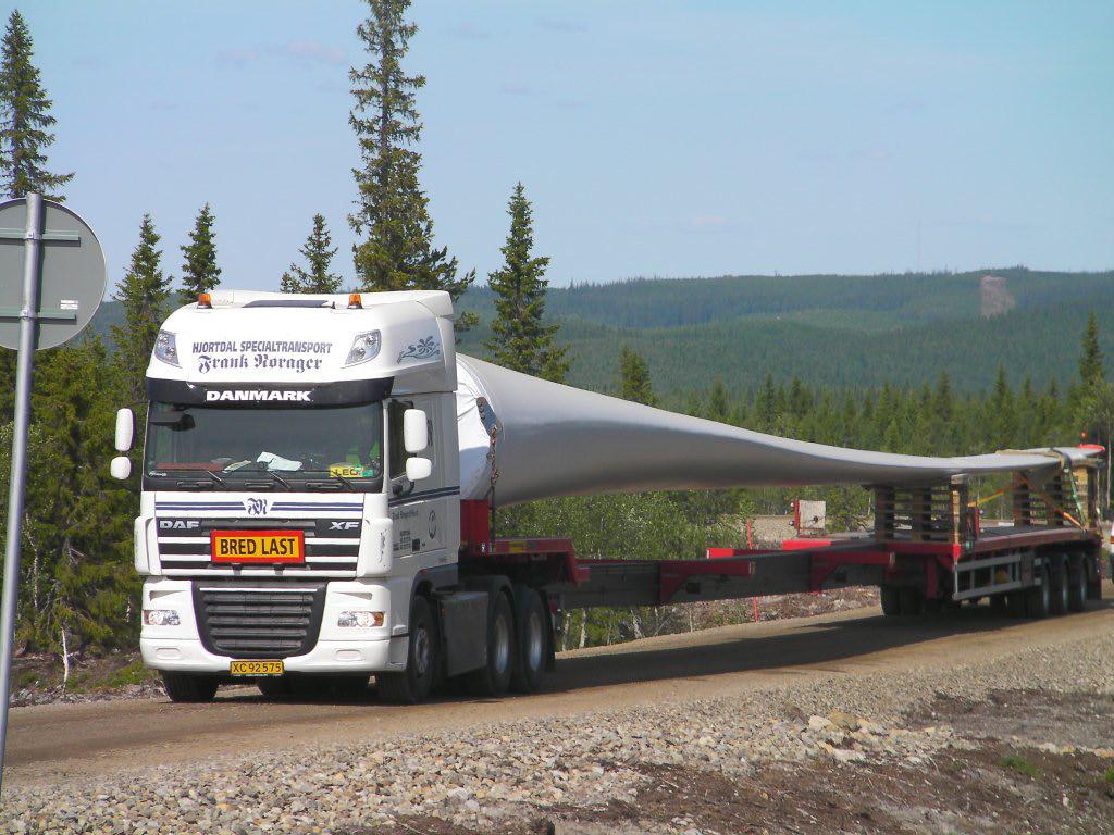 Teknisk beskrivning 08. Transport av rotorblad, Havsnäs Vindkraftanläggning.