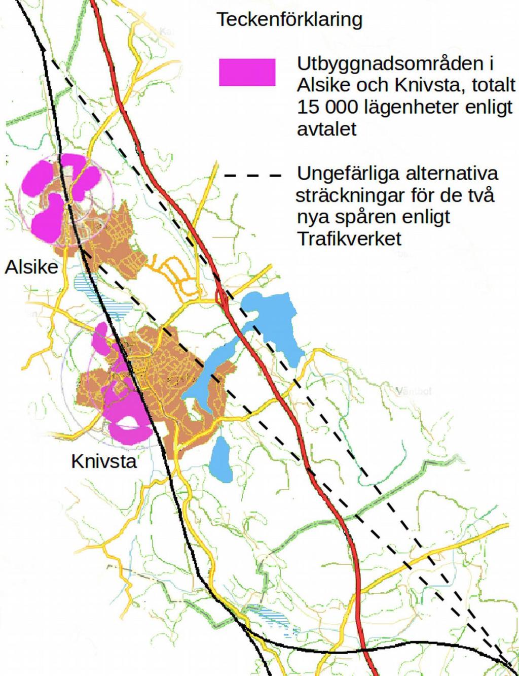 Avtalet med staten 4 spår, 15.000 bostäder Osäkerhet om förutsättningarna I avtalet förutsätts att man ska bygga fyra parallella spår.