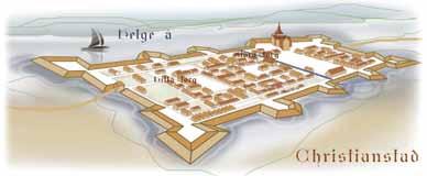 Stadens utveckling Illustration av Kristianstad i början av 1600- talet.