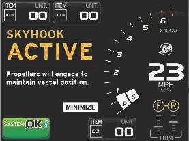 51861 - Skyhook-vrning - Drevets läge Inktivering v Skyhook Skyhook kn koppls från på fler olik sätt: Flytt rtten. Tryck på SKYHOOK-knppen på utopilottryckplttn.