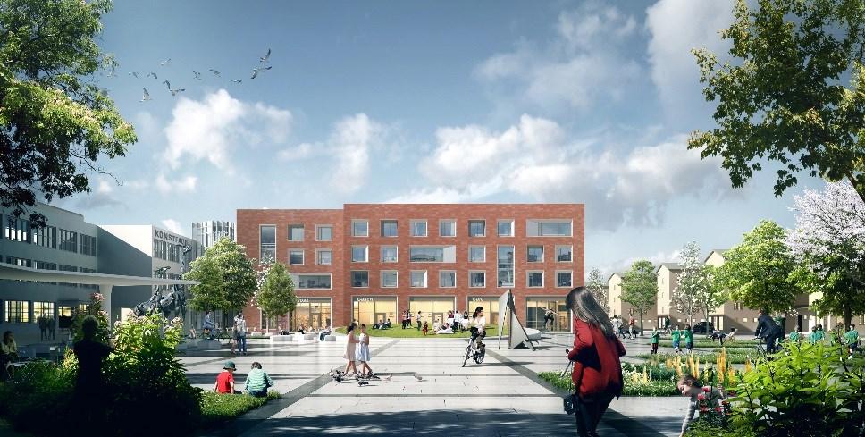 Sida 11 (11) funktionshindrade och/eller Socialtjänstlagen men att projektet inte ansetts lämplig för ändamålet. Förslag till utformning av Designens hus sett från entrétorget.