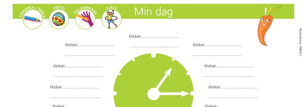 Arbetsblad Min dag - barn -