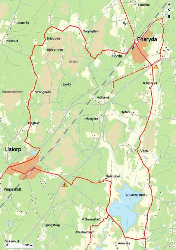 ENERYDARUNDAN, 6 KM Järnvägen drogs genom Älmhults kommun 86 och det är tack vare den som Eneryda, Liatorp, Diö och Älmhult vuxit till de orter de är idag.