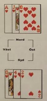 Exempel EDkn10 (upprepad mask) Hur spelar man för att få tre stick i denna färg? Variant på föregående.