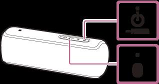 Stänga av strömmen 1 Tryck på -knappen (ström)/ PAIRING-knappen. -indikatorn (ström) och -indikatorn (BLUETOOTH) slocknar.