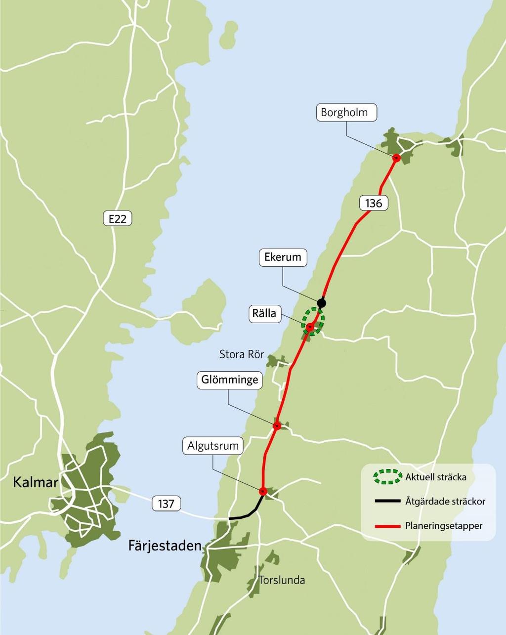 En del i helheten Föreslagna etapputbyggnader Rälla Ekerum (aktuell etapp) Övriga etapper Algutsrum