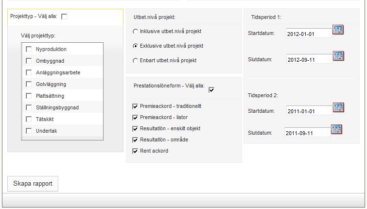 Rapporter Prestationslön: Lönestatistik På länken Lönestatistik tar du ut prestationslönerapporter med en mängd valmöjligheter.