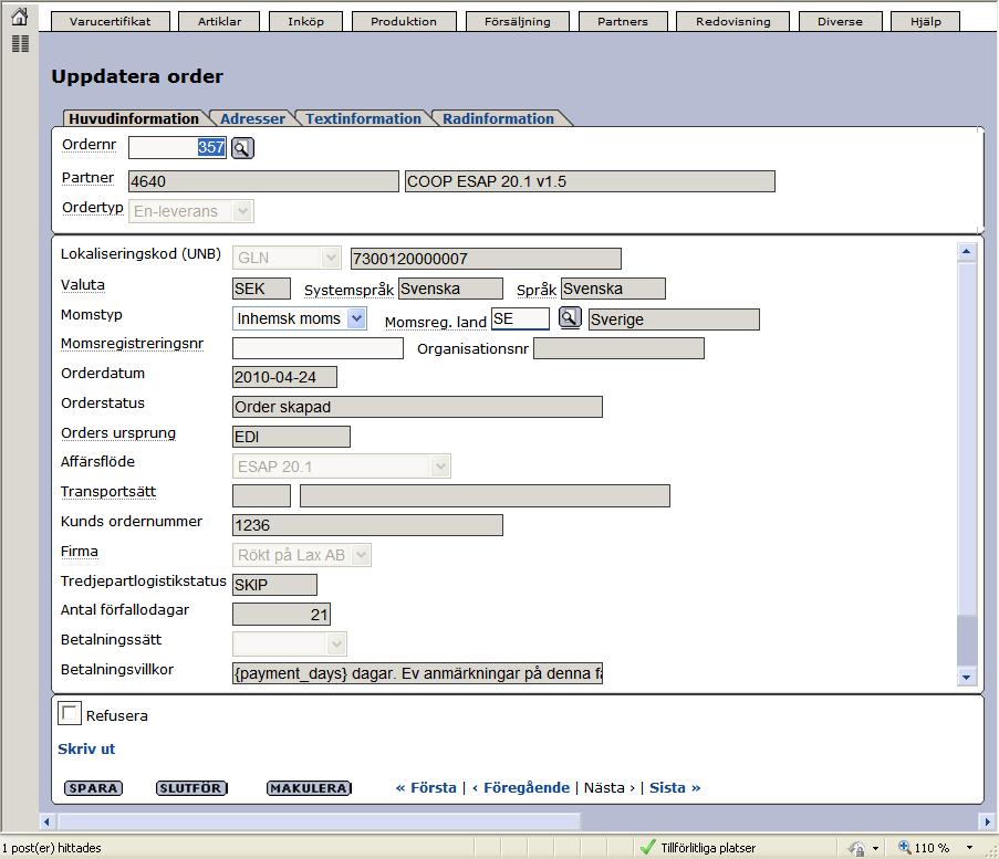 Senast uppdaterat: 10-06-14 Exder Coop ESAP 20.1 v1.