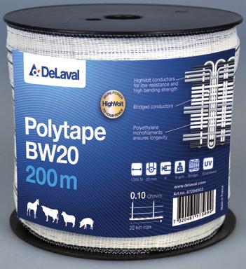 12 mm band DeLaval premiumsortiment polyband BW12, 12 mm band. Finns i 200 m rulle. Hög draghållfasthet (920 N).