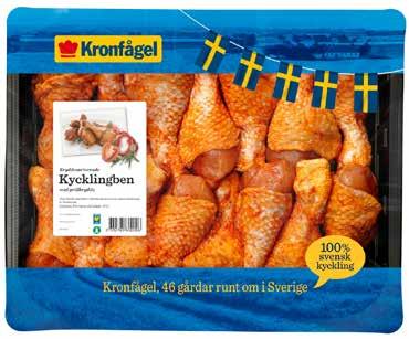 Jmf: 4:67-6:67/lit Kycklingben Kronfågel, ca. 1,8 kg, Sverige, Grillkryddade.