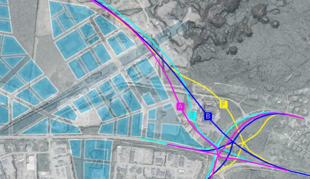 Vägförslaget enligt alternativ E har en genomgående linjedragning för E10 som bidrar till ett bra trafikflöde samtidigt som det stadsnära läget