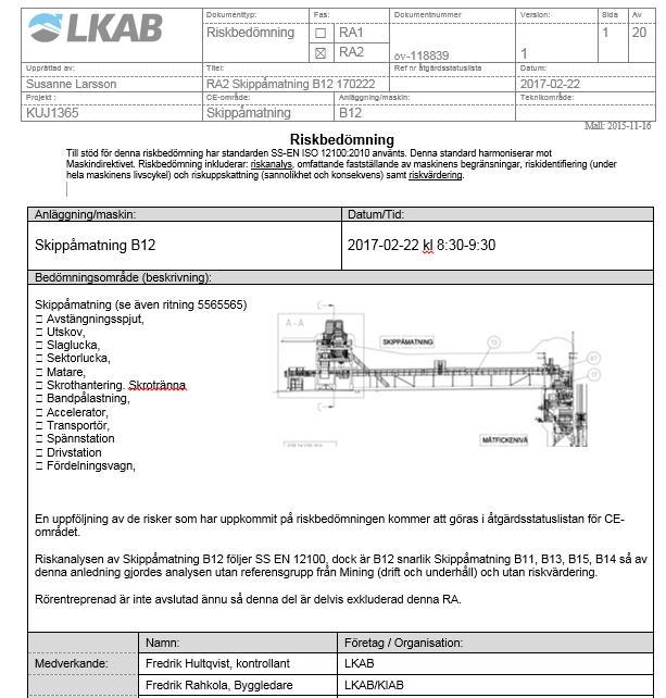 TEKNISK ANVISNING LKT 1500.100.017 16 33 av Titel Språk Teknikområde 5. Riskhantering 5.1 Riskanalyser Förteckning Exempel på förteckning 5.