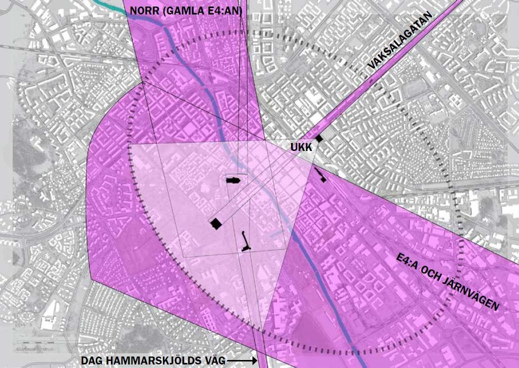 PÅVERKAN Planen avser en del av ett kvarter. Kvarteret är redan idag fullt bebyggt med minst en våning, men planen föreslås medge en högre byggnad.