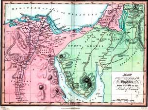 Abraham och hans folk lever i Mesopotamien. Farao bestämmer att alla förstfödda pojkar ska dödas. Mose leder israeliterna genom öknen till Kanaan. 4. Ö Dra streck till rätt plats på kartan.