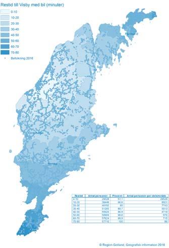 Region Gotland Förslag - Länsplan för regional transportinfrastruktur 2018-2029 2.6.3 Boende Gotland har en jämförelsevis hög andel invånare som bor på landsbygd, knappt 40 %.