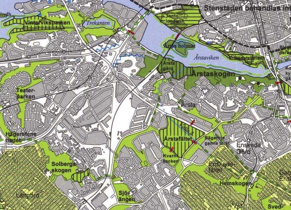1 PLANBESKRIVNING Grönstruktur Planen över Stockholms grönstruktur ger en vägledning när det gäller att bevara och utveckla grönstrukturen.