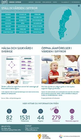 Vården i siffror Vården i siffror är en webbplats som visar en mängd olika mått och resultat inom svensk hälso- och sjukvård.