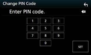 Skärmen PIN Code Set visas. 2 Ange PIN-koden Om en enhet har parats kan Bluetooth-enheten inte anslutas från den parade enheten.