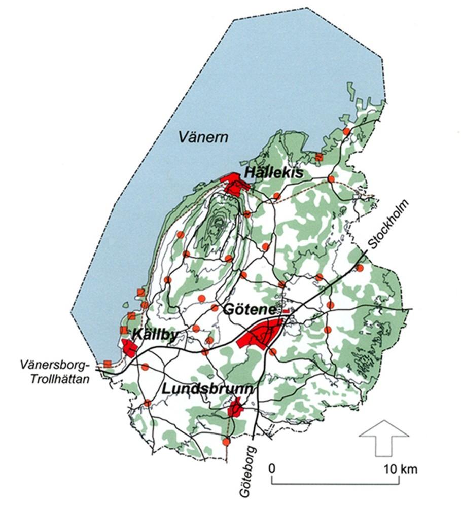 Antagandehandling september 2015 / Laga Kraft 2015-11-30 Detaljplan för Guttorp 1:163, Götene kommun (Bensinstation) PLANOMRÅDE PLANENS SYFTE OCH HUVUDDRAG Syftet med planen är att bekräfta pågående