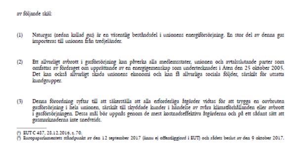 Europaparlamentets och rådets förordning (EU) 2017/1938 om åtgärder för att