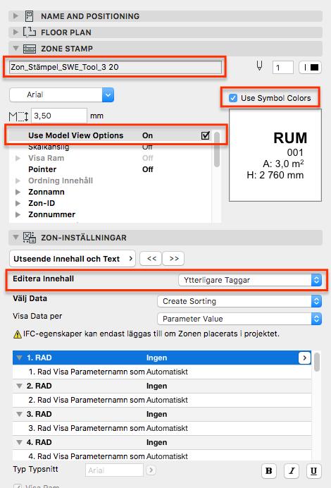 Zonstämpel 3 Denna zonstämpel har mer avancerade inställningar för presentation