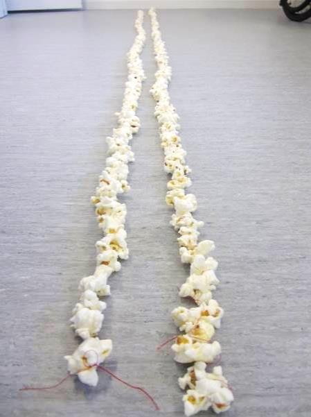 på popcorn på tråden.