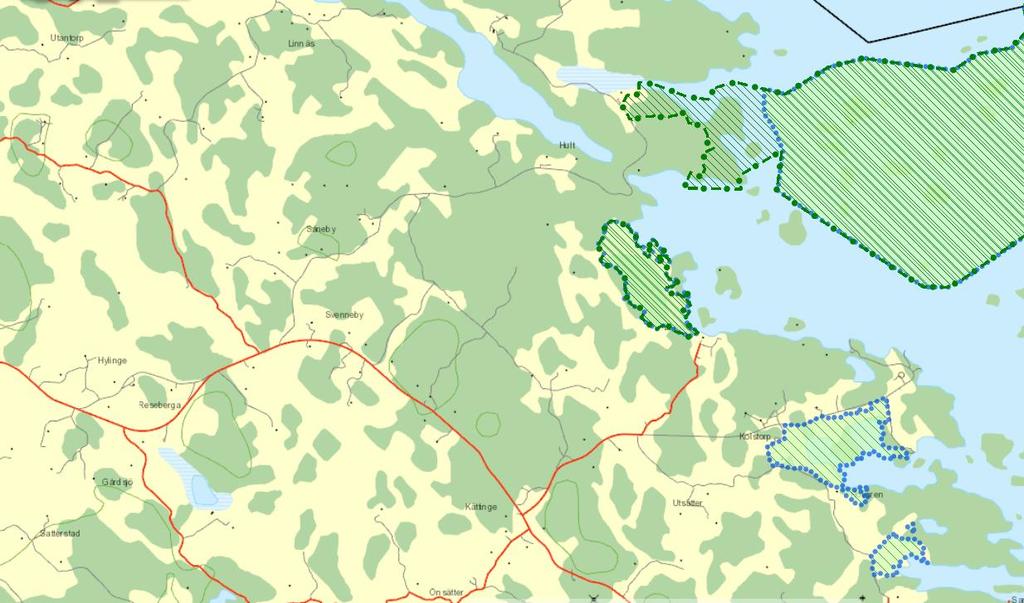 Bråxviks naturreservat ligger norr om projektområdet, samma område är även ett Natura2000-område enligt habitatdirektivet,
