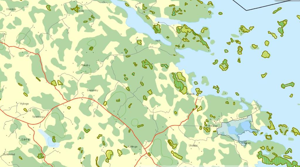 Bråxvik Naturreservat och Natura2000-områden Inom naturskyddsområdet och några andra små områden i närheten av projektområden