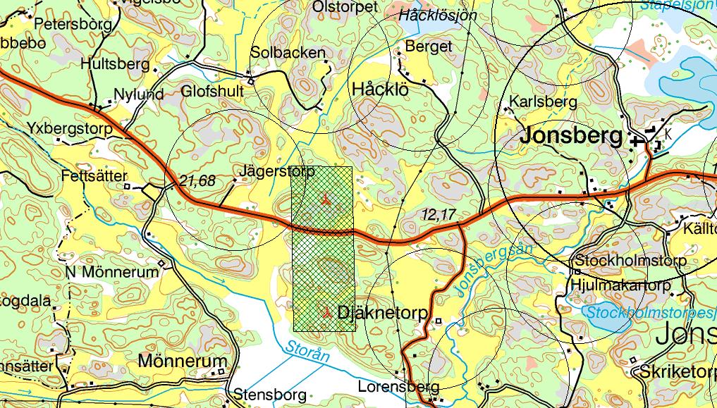Vikboland Vind Samrådsunderlag 2014-03-28 Delprojekt Jonsberg: lokalisering och utformning Vindpark Jonsberg består av två stora vindkraftverk väster om Jonsberg, det ena norr och det andra söder om