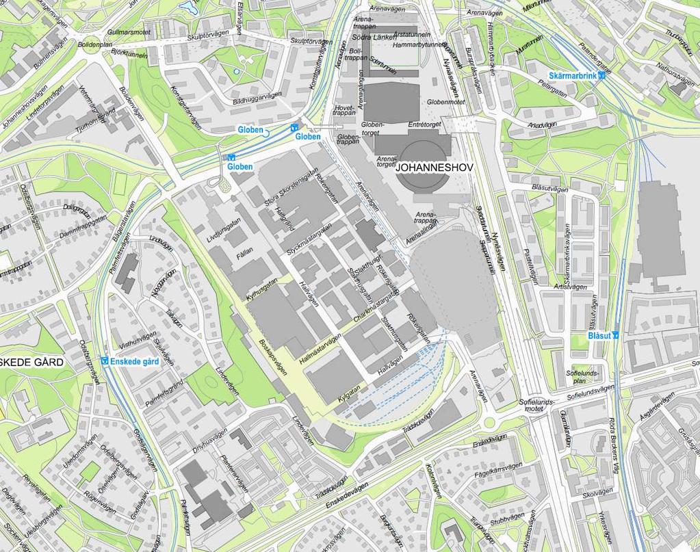 Sida 2 (20) Staden är ägare till större delen av marken inom programområdet. Hjälpslaktaren 4 och Kylfacket 3 är privatägda. 25 fastigheter är upplåtna med tomträtt.