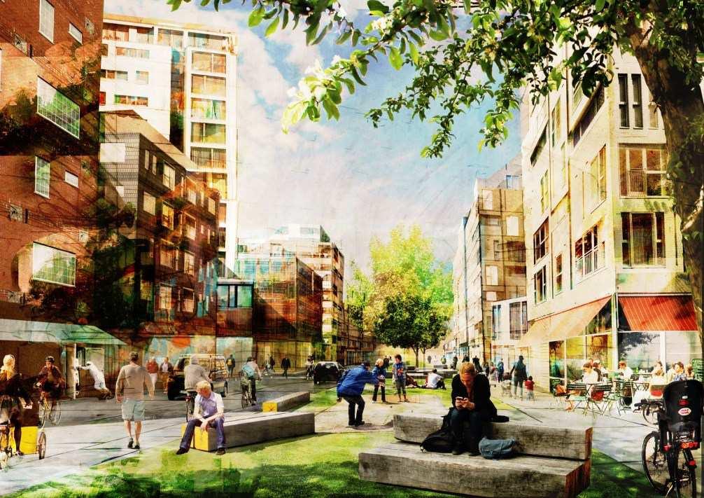 Sida 8 (20) Diagonalen. Urban grönska och offentliga rum Flera parker och torg skapar gemensamma offentliga rum med olika karaktär i stadsdelen.