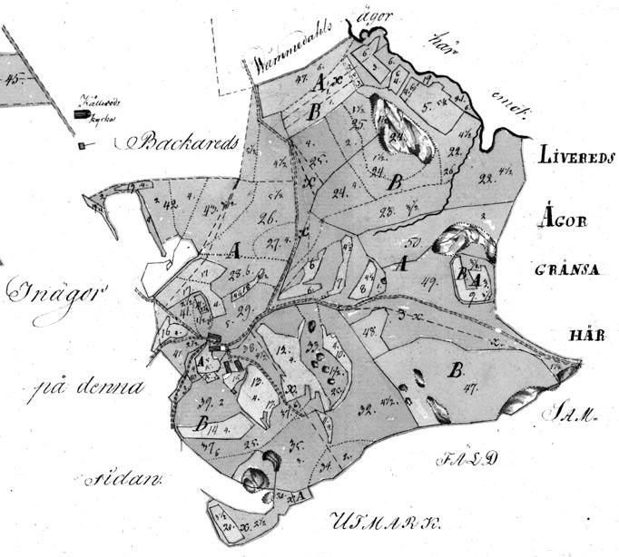 Fig. 8. Den äldsta kartan över Högen 1812.
