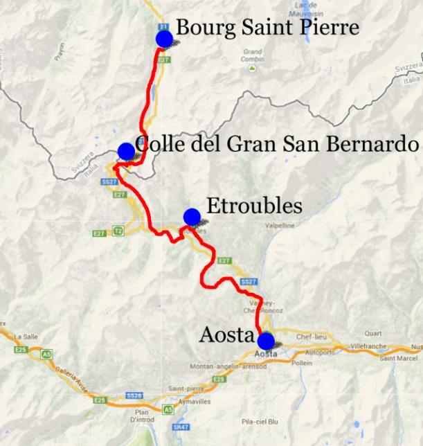 Via Francigena, Bourg Saint Pierre Aosta, 4 nätter 4(8) Flyg Närmaste flygplatser till startplatsen Bourg Saint Pierre är: Genève (168 km) Milano Malpensa (220 km) Milano Linate (242 km) Zürich (291