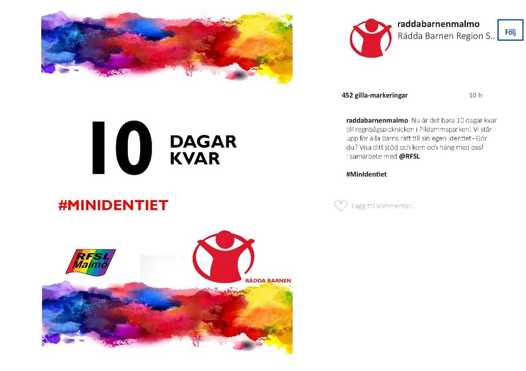 EVENTBESKRIVNING PÅ FACEBOOK Skapa ett event på Rädda barnens (Malmö) Facebooksida. Bjuda in till eventet.