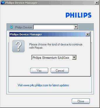 2 Starta Philips Device Manager från Start > Program >