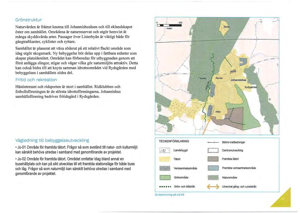 Grönstruktur Naturvärden är främst knutna till Johannishusåsen och till eklandskapet öster om samhället. Områdena är naturreservat och utgör hemvist åt många skyddsvärda arter.