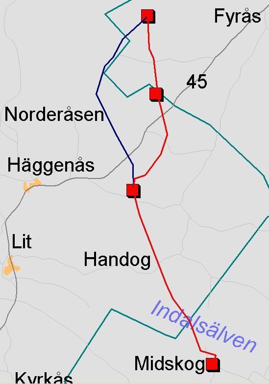 4.3 Beskrivning av alternativa stråk Det finns två alternativa stråk för den planerade ledningen.