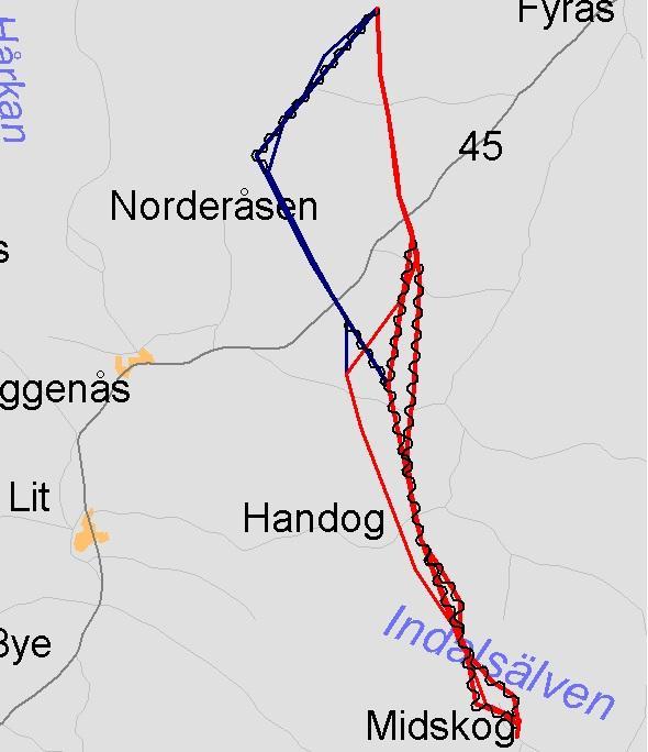 Övre kartan visar östra och västra stråket med de ändringar som utfördes efter intressenters synpunkter under