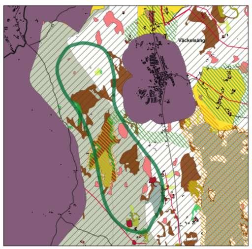 3.3.3 Område 3- Lidhem, areal ca 8 km 2 Småkuperat jord- och skogsbruksområde med myrområden. Vid Lidhemssjön finns större områden med jordbruksmark.