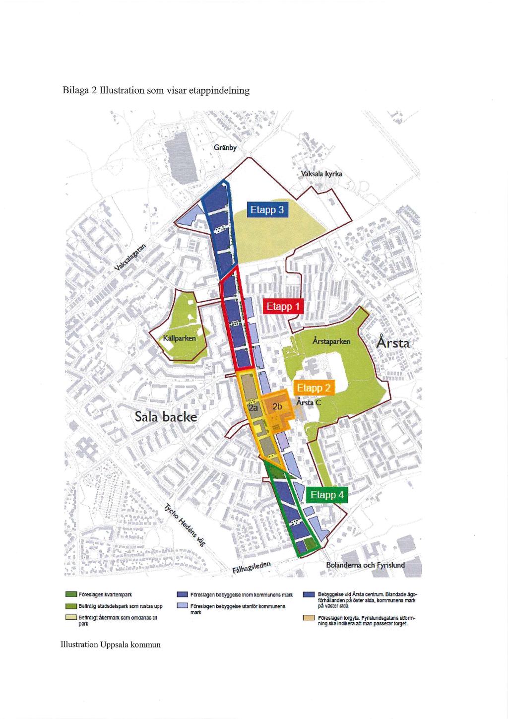 Bilaga 2 Illustration som visar etappindelning Vaksala kyrka N k»051»ak4w»,»it zikkhrmie4 -" 1003 WO.