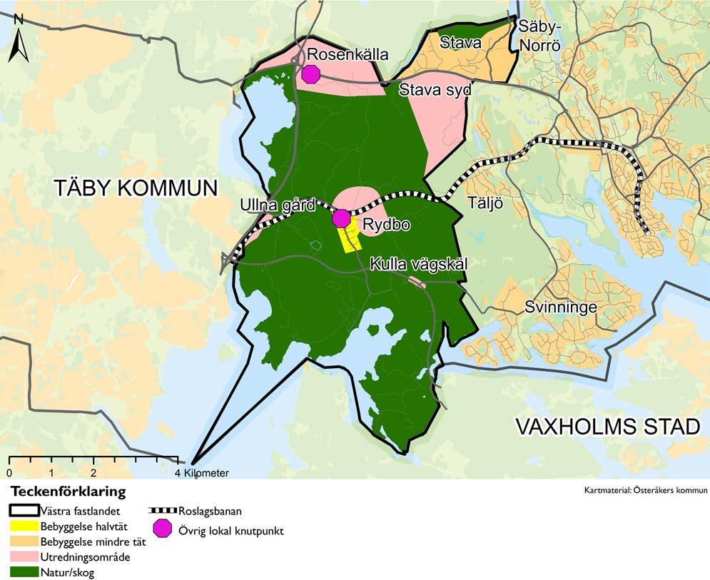 Översiktsplan 2040 C. Västra fastlandet Kartan visar den föreslagna bebyggelseutvecklingen i Västra fastlandet.