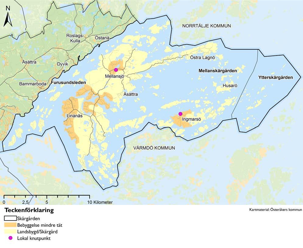 Del 2. Planförslag F. Skärgården Kartan visar den föreslagna bebyggelseutvecklingen i Skärgården.