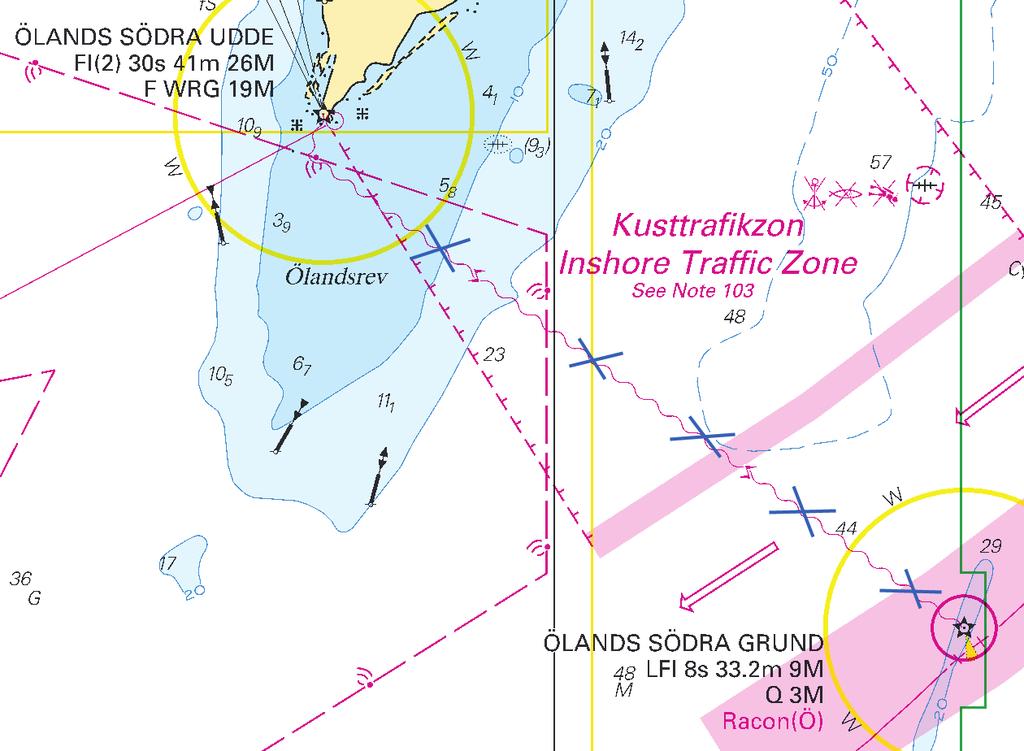 18 Södra Östersjön / Southern Baltic * 7412 Sjökort/Chart: 7, 71, 713, 714, 74 Sverige. Södra Östersjön. Öland. Fyren Ölands Södra grund. Kraftkabel upptagen.