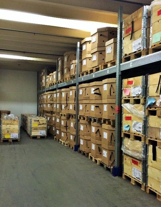 Bild 2: Halvfabrikat och spärrat gods 5.2.1.3 Materialhantering Gaskets Gaskets får, precis som Profiles, sitt material i ankomsthallen där det även lagras.