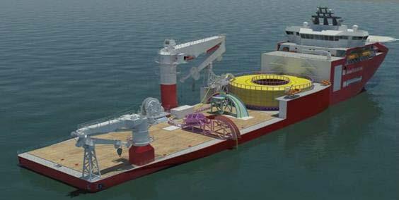30 HANSA POWERBRIDGE Figur 5.9 Exempel på kabelförläggningsfartyg. Figur 5.10 Exempel på grävmaskin på flotte. 5.3.3 Sjökabelskarvar Skarvning av sjökabeln kommer ske både mot annan sjökabel och mot markkabeln.